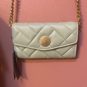 Vince Camuto NWT Kisho Seafoam Leather Quilted Crossbody Bag or Wallet 7x4.25